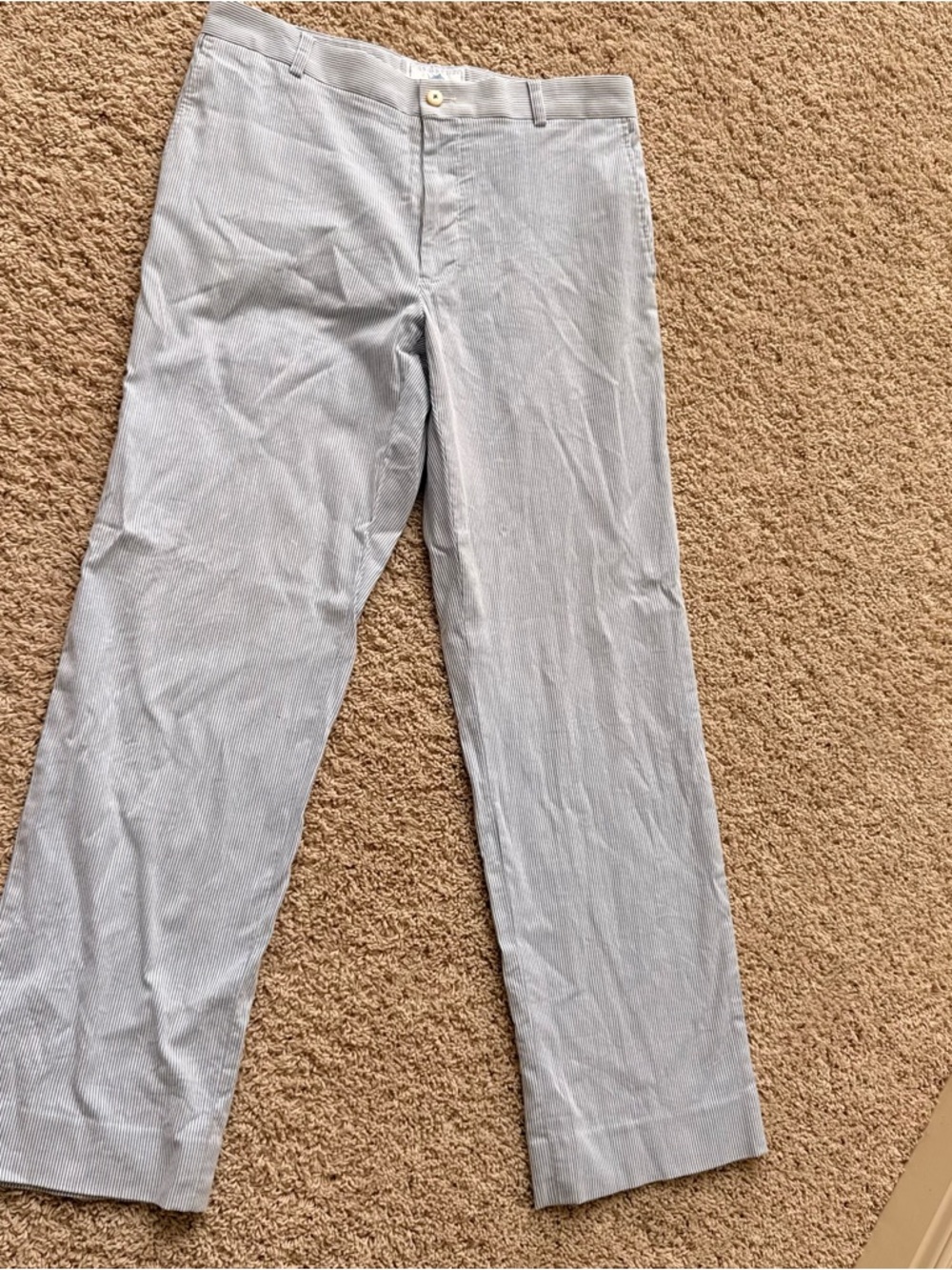 Southern Tide Men's Light Blue Pinstripe Chinos